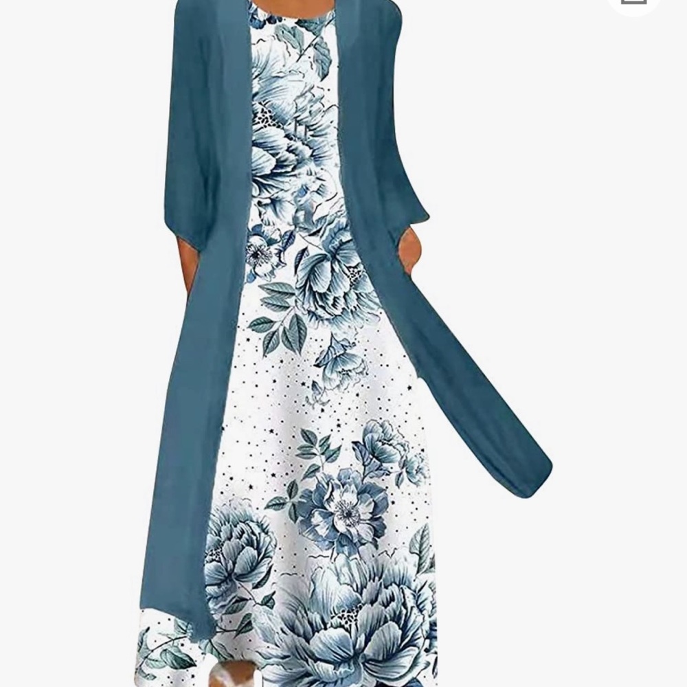 Woman’s Dress with Sheer Cover. Two Piece.  Size Medium.